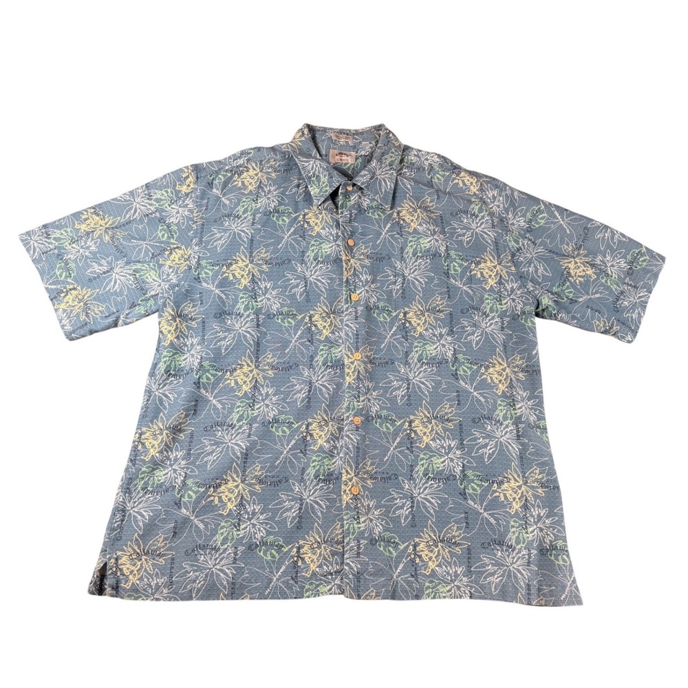 Vintage Callaway Golf Hawaiian Shirt Mens XXL Blue Floral Odyssey Ben Hogan - Picture 2 of 6